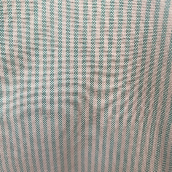 AMERICAN EAGLE OUTFITTERS Stripe Button Up Shirt Men’s Medium Tall Green Preppy - Picture 6 of 10